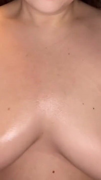 Rubbing My Oily Big Tits with Relaxing Background Music