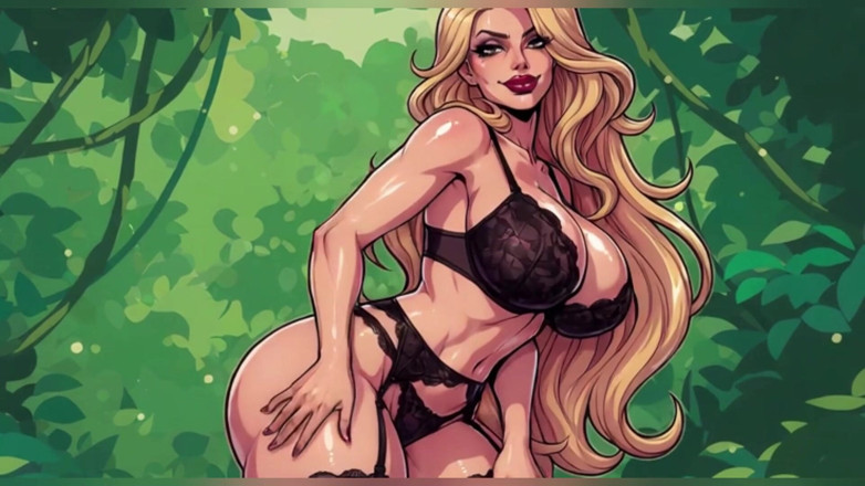 AI Porn: Animación de ropa interior de encaje para rubia
