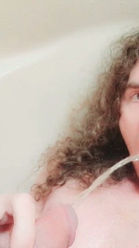 Shemale Piss in Own Mouth