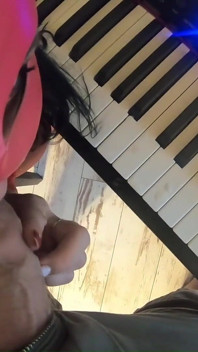 Piano Lesson Seduction Red Lingerie, Deep Pleasure & Messy Mouth Finish