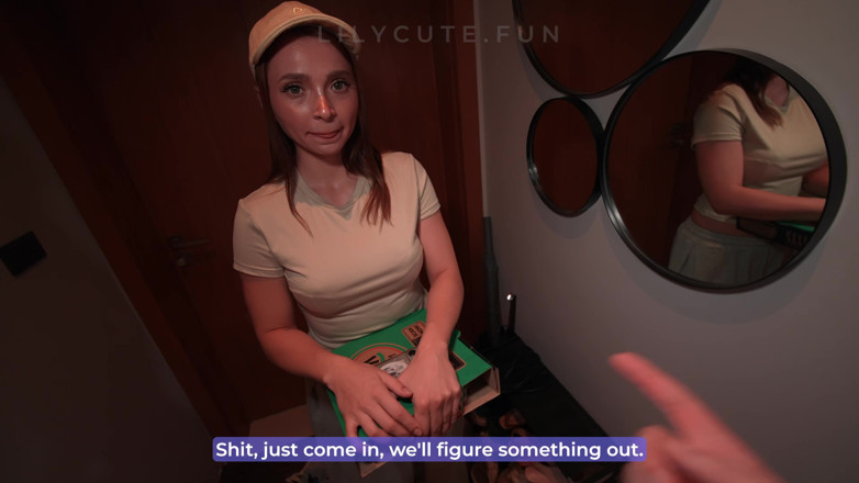 Lily Cute: Broke Pizza Girl Gets Fucked for Cash