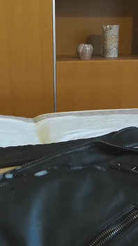 Cumshot on My Leather Jacket Part 5