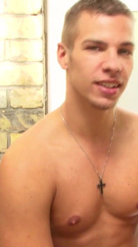 Young and hot blond twink in a first masturb experience with a sex toy