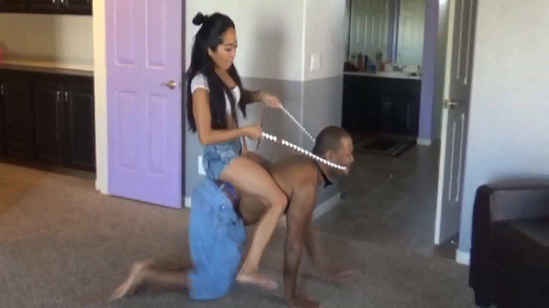 Femdom Austria: Asian mistress interracial human furniture and trampling games