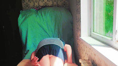 Cute Femboy Showing off Lace Gloves Playfully