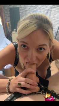 Got to Keep Practicing Sucking Cock While His Is Locked in a Cage.