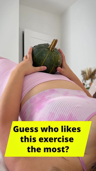 The Wife Practises Lifting Pumpkins When Her Large Breasts Are Visible.