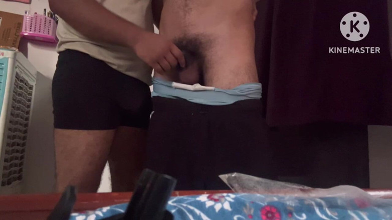 Desi__Panda: Indian Gay Barber First Time Hold My Big Monster Cock