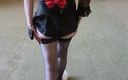 Lady Oups exhib &amp; slave stepmom: Flashing in Micro Skirt and Sexy Stockings