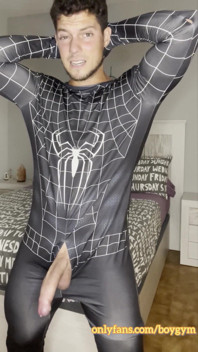 My Big Cock Dont Need Touch to Cum! Spiderman Cums