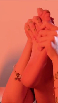 Fair-skinned, Tattooed Girls Rubbing and Licking Each Other's Little Feet.