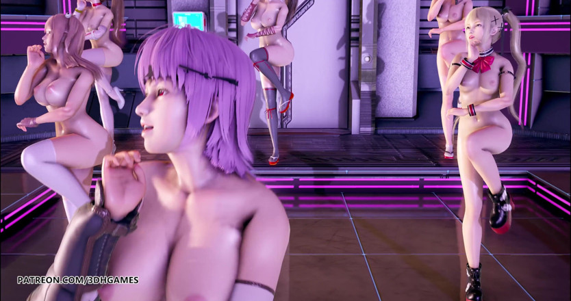 3D-Hentai Games: PinkCat naked dance - Nyotengu, Ayane, Kasumi, Marie Rose, Honoka, Mai...