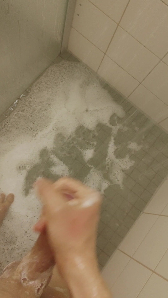 Bayer911: White Young Skinny Boy Under the Shower Piss and Cum