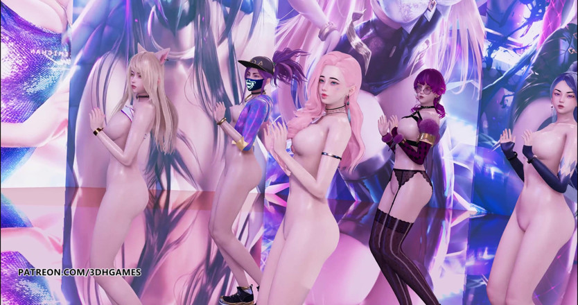 3D-Hentai Games: Dalshabet - Joker Ahri Akali Kaisa Evelynn Seraphine голий танець kda сексуальний kpop танець 4 k ліга легенд