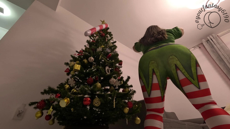 Your fantasy studio: 크리스마스 레깅스를 입은 파팅 스쿼트