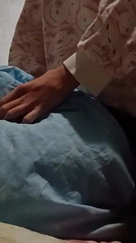Super Skinny Girl Rubs Her Pussy on a Pillow and Cums Quickly so Her Parents Don't Catch Her
