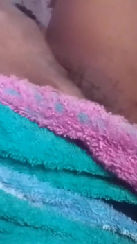 Closeup Rubbing My Hairy Pieced Pink Black Pussy