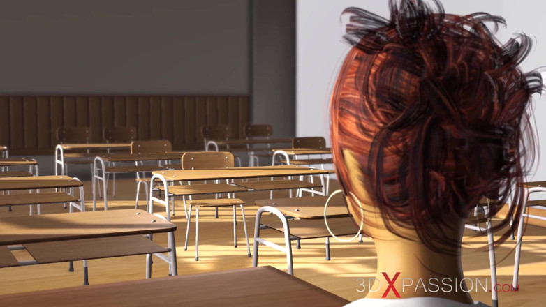 3dxpassion-transgender: 3d dickgirl teacher fucks a cute college girl in restraints...