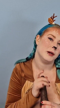 Sensual BJ in a Reindeer Costume - Solo Girl