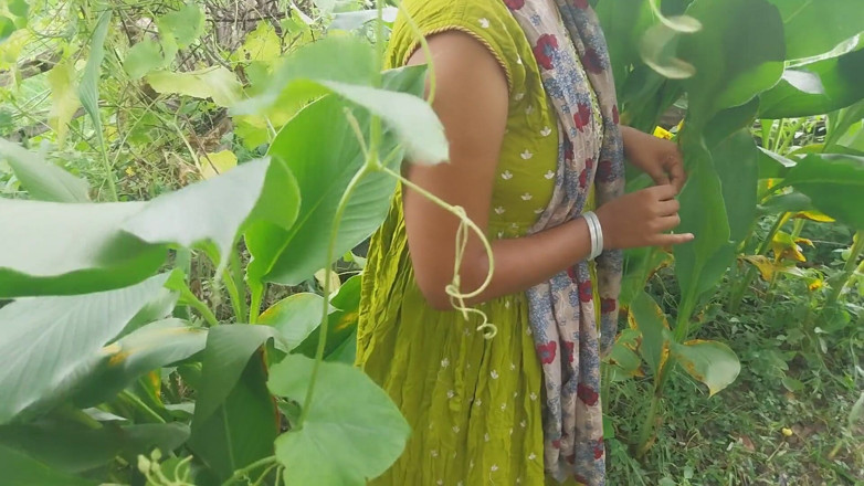 Pooja raniji: 印度森林花园附近的我家花园外面的热辣印度女孩做爱 - 吮吸大厨师口交