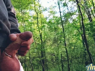 Need a Place to Cum! Part 8. Walk, Piss, Jerk off, Orgasm and Cum in the Big Forest