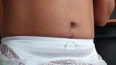 My panties: Hands Free mrdka v saténovém květinovém prádle