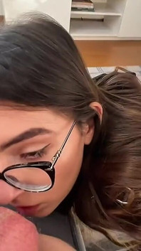 POV: Braces Teen Yoya Grey Does Homework… Then Swallows My Load
