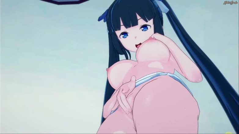 Hentai Smash: Hestia menjolok dirinya di bilik tidurnya sehingga dia memancut mani....