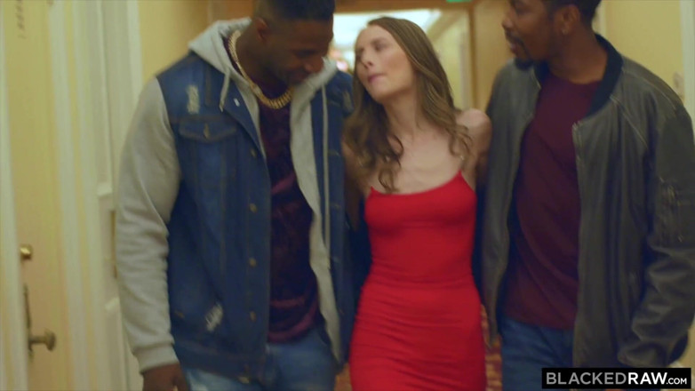 Blackedraw: Blackedraw Thirsty Brunette Gets DP’d by Two Thick BBC’s