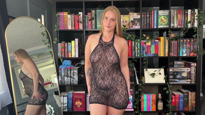 Nerdy Nympho: 透明网状连衣裙试穿