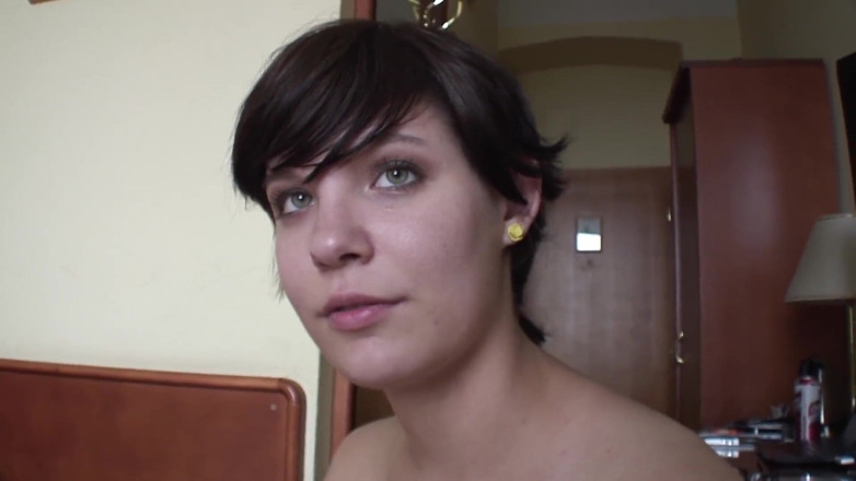 Toy Sluts: Brunette teen plays with glass dildo