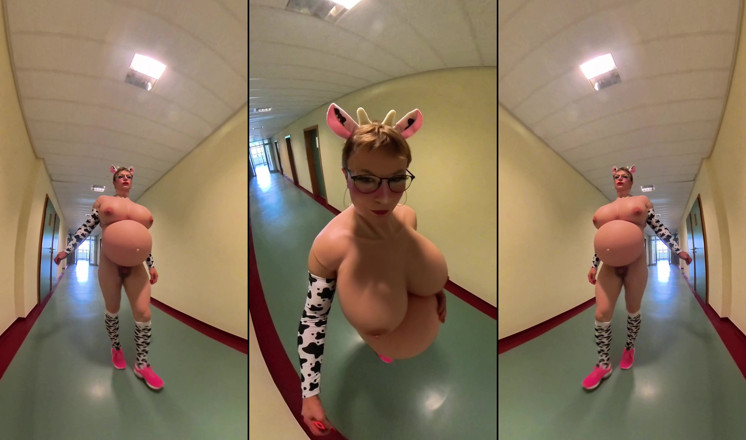 Sissy Adventures: La piccola mucca incinta Chantal, con una pancia grande e...