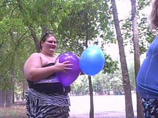 BBW nurse Vicki adventures with friends: Gordas ao ar livre, balão, explosão e pop