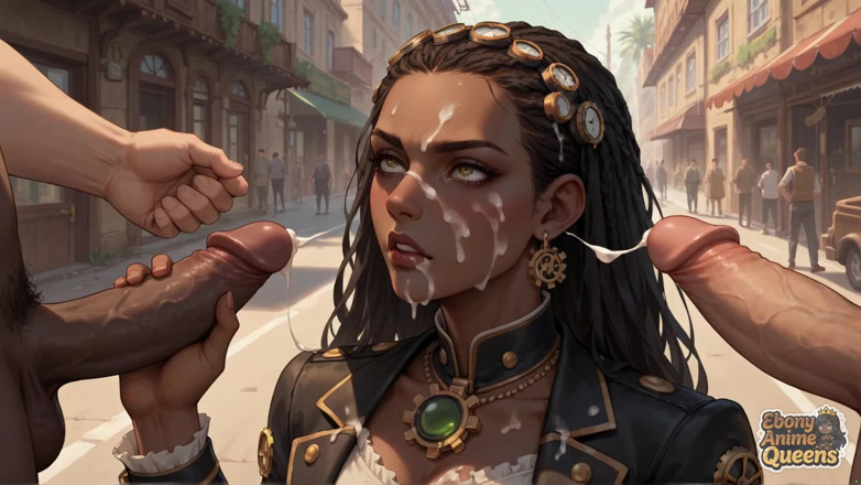 Ebony Anime Queens: Bu steampunk xxx'te kavurucu siyah kraliçe muhteşem ve doyumsuz!