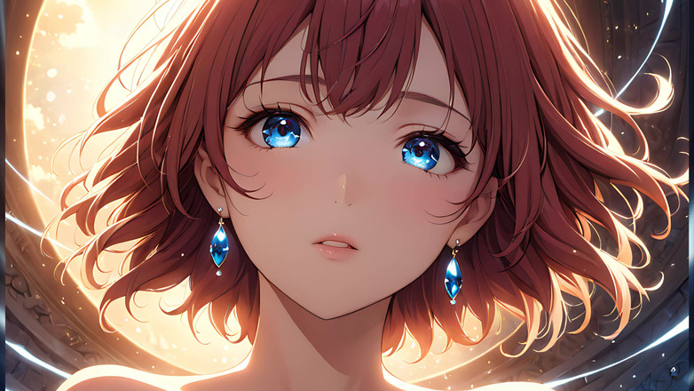 LustRender: Ascensiunea eterică: o tânără frumoasă înfășurată în lumină celestială