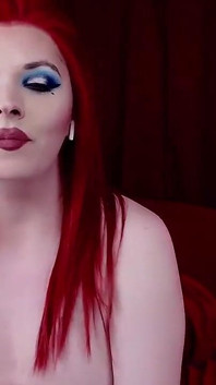 Blue Eyeshadow Fishnets Cum and Eat Harlo Salem
