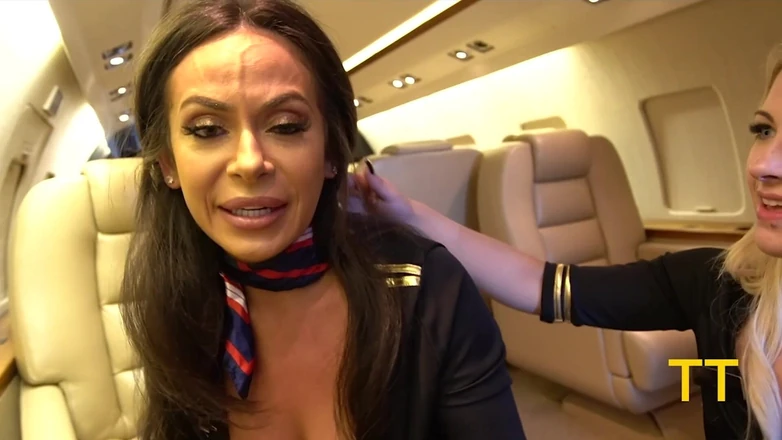 Teddy Tarantino: Triple BJ by Horny Pj Flight Attendants Kiki, Willow &amp; Emma