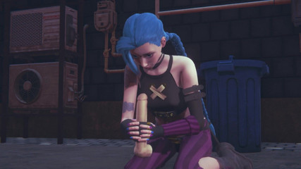 Waifu club 3D: Jinx miluje masturbovat velké ptáky