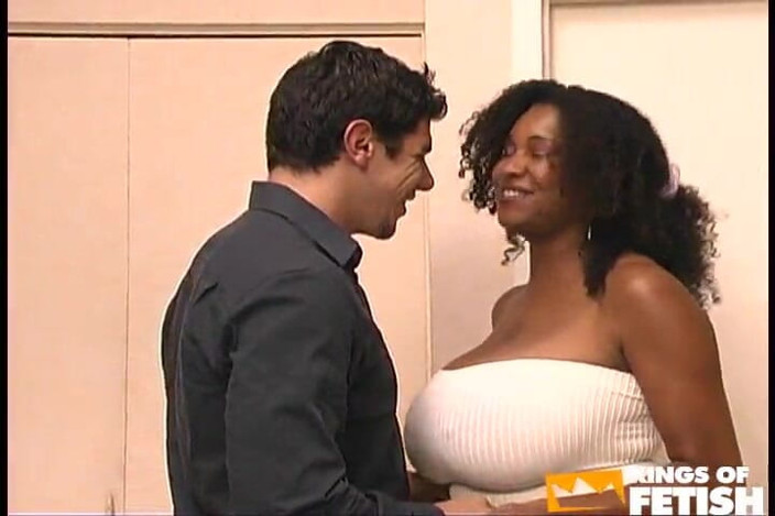 Inter-racial: Nasty ebony with huge boobs gets her hairy cunt screwed...