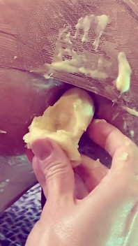 Extrem anal femdom med smör, grädde och bananer