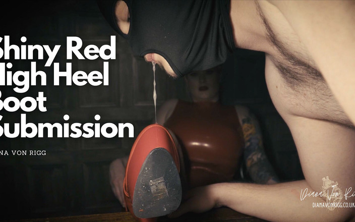 Diana Von Rigg: Sottomissione in stivali alti rosso lucido (gattona sulla mia scrivania e...