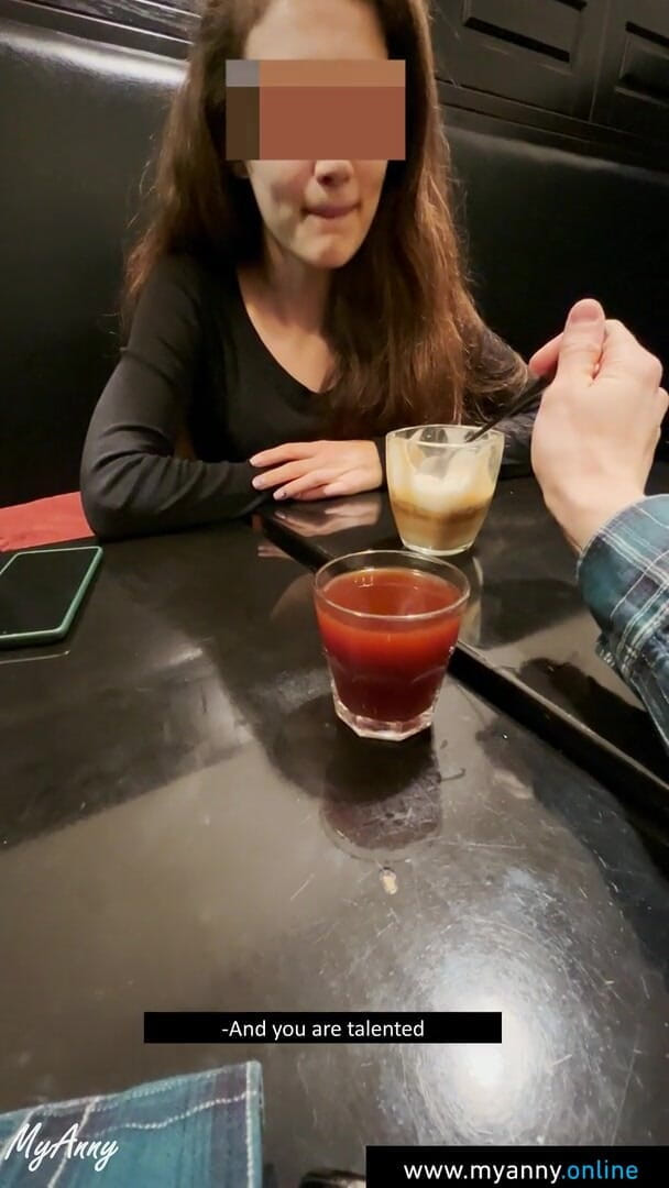 MyAnny: Risky sex in a coffee shop cum in mouth