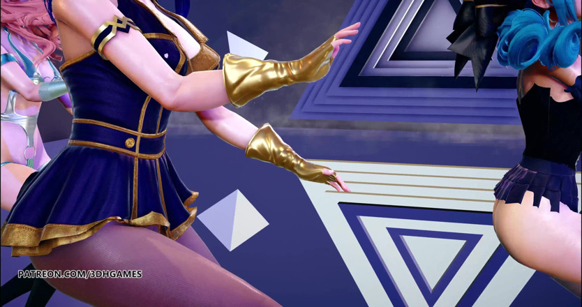 3D-Hentai Games: 루머 세라핀 그웬 로제이틀린 섹시한 스트립쇼