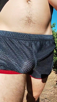 Cumming in My Sport Shorts Outdoors