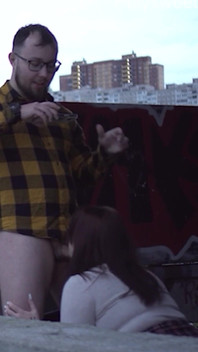 Sh We Were Filming a Blowjob and This Guy Cummed While Peeping!