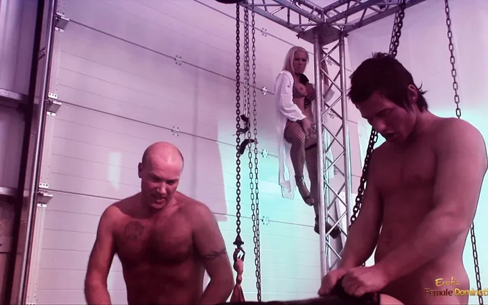 Erotic Female Domination: Tied up in a Storage Room and Fucked by Three...