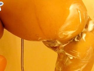 Saturno Squirt: Titano Stříkací masturbace zezadu, explicitní konečník, holení kundičky a zadku...