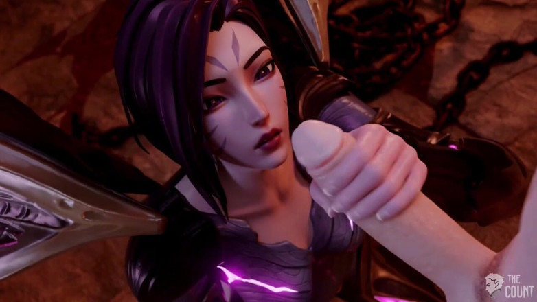 Smixix: Lol Kaisa Animacja Trójkąt sex Obciąganie i Podwójne creampie Pełne 3D...