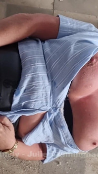 Abandoned Building Cumshot From Above - Julie Wanks & Gets Covered