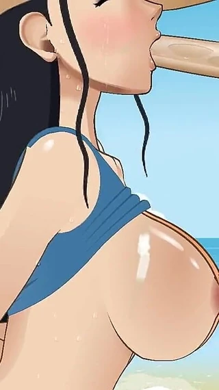 Hentai produce: Nico Robin Gets Her Throat Fucked Like a Little Slut...